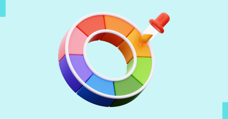 A simple stylized graphic of a color wheel.