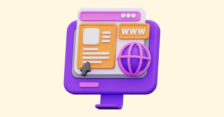 A simple stylized graphic depicting a product’s website.