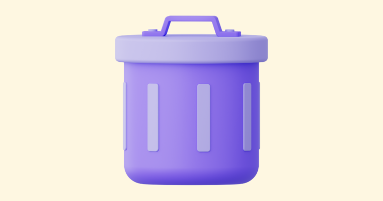 A simple stylized graphic of a trash can.