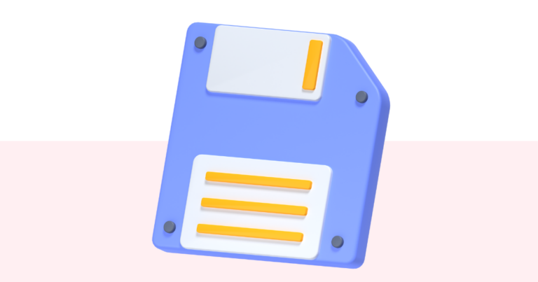 A simple stylized graphic of a save icon.