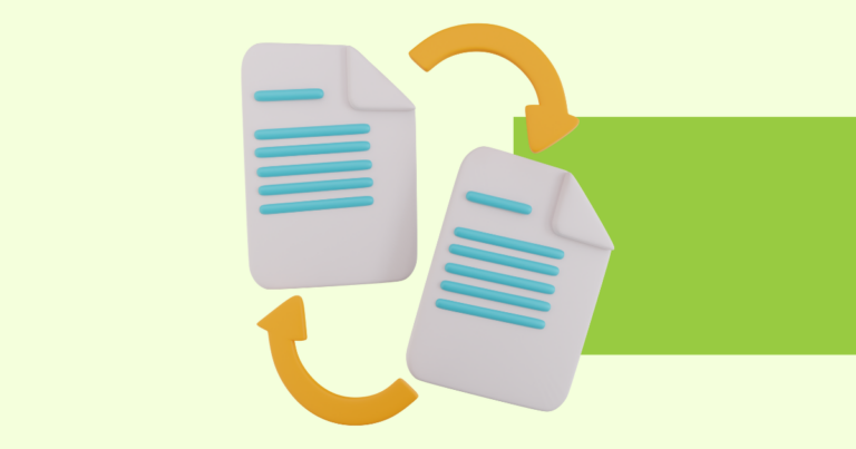 A simple stylized graphic depicting a page being duplicated.