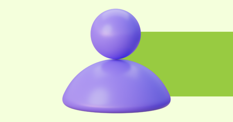 A simple stylized graphic of the head and shoulders of a person.