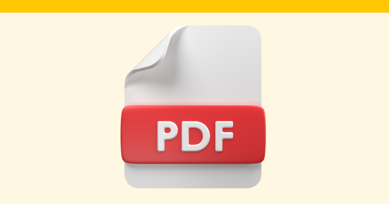 A stylized PDF file icon.