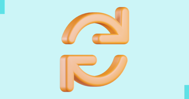A simple stylized graphic of a rotate icon.