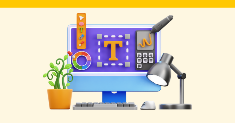 A simple stylized graphic of a computer monitor showing text editing software.