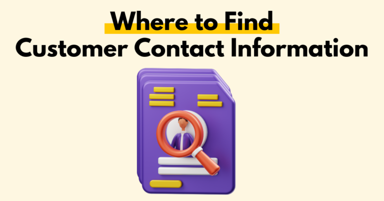 A simple stylized graphic depicting finding a customer’s information.