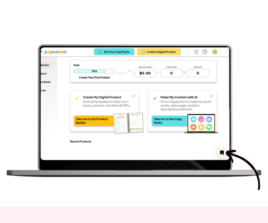 A screenshot showing where to click to open the help menu.