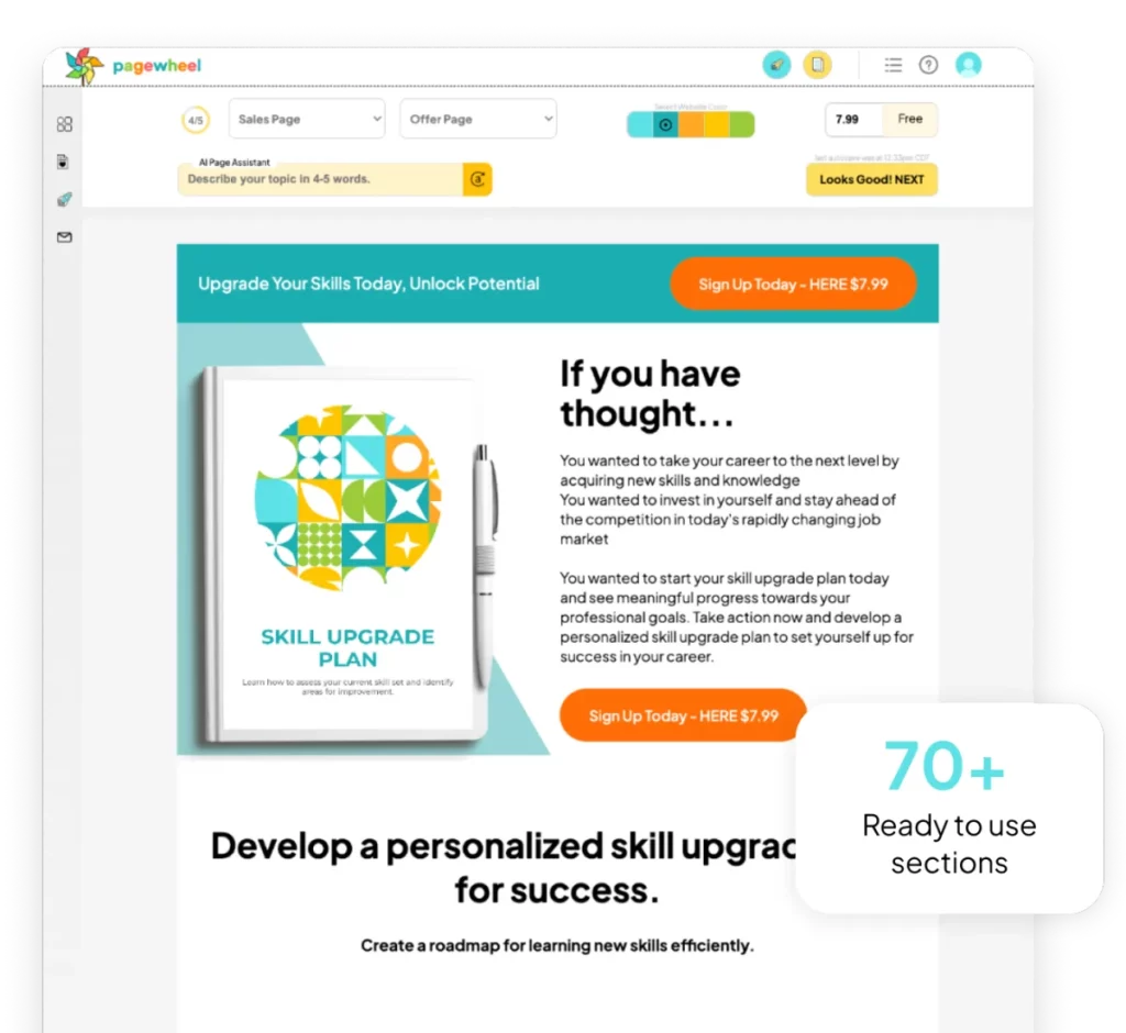 Pagewheel offer page creation